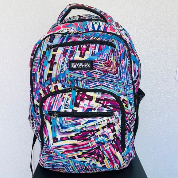Kenneth Cole Reaction Backpack ~ Pretty Multi Color Full Size - Picture 4 of 9